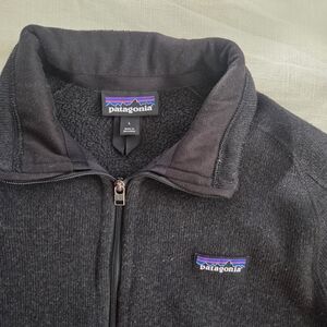 Patagonia Dark Gray/Black Sweater Jacket Large Customized